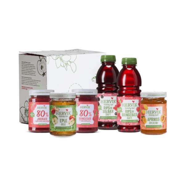 Gaveeske - 6 sorter saft og syltetøy