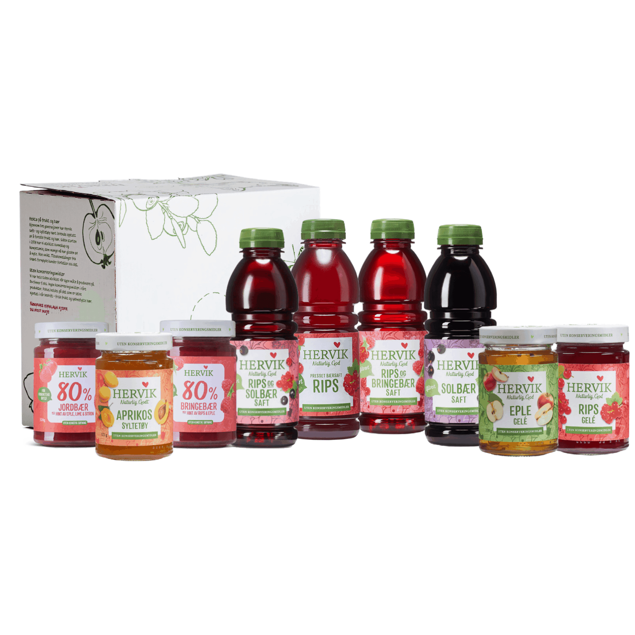 Gaveeske - 9 sorter saft og syltetøy