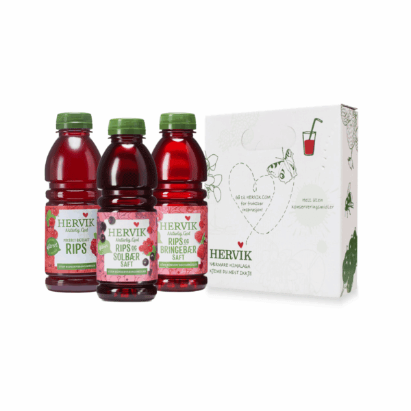 Gaveeske - 3 flasker saft